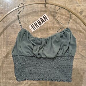 Urban Outfitters Teal Cropped Women's Tank